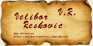 Velibor Resković vizit kartica
